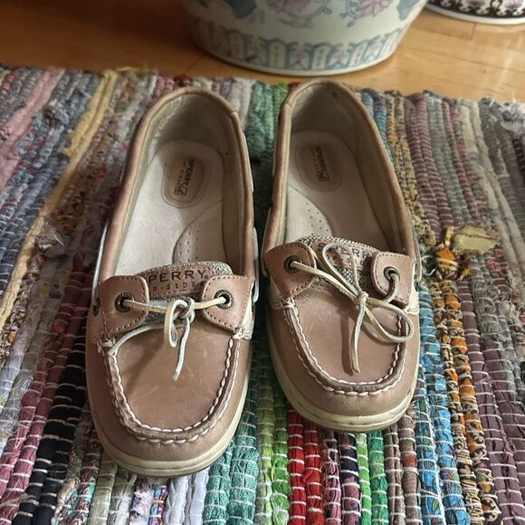 Sperry Women’s Top Sider Beige Leather Boat Shoes 8M - Picture 3 of 16
